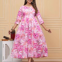 CORSICA Women Floral Printed Maternity Gown Dress-image-56