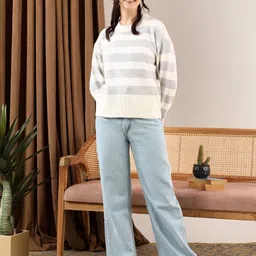 Stylecast X Kotty Women Striped Cotton Pullover-image-46