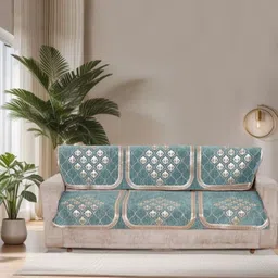 BREVARD Green Embroidered Other Sofa Cover-image-99
