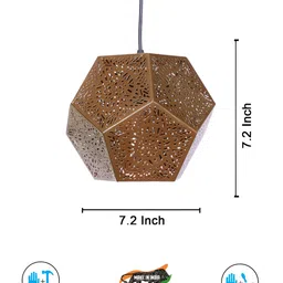 Devansh Gunmetal-Toned Textured Quirky Ceiling Lamp image 4