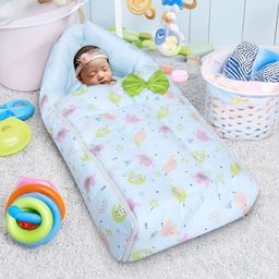 Polka Tots Infants Blue & Pink Printed Baby Sleeping Bag-2