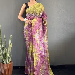 FLOURIOUS Tie and Dye Organza Saree-image-85