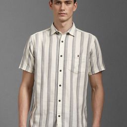 Louis Philippe Jeans Pure Cotton Men Slim Fit Opaque Striped Casual Shirt-image-7