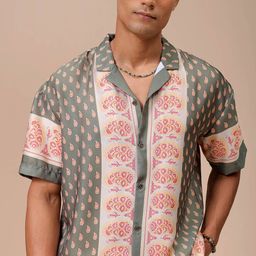 The Indian Garage Co Men Cuban Collar Ethnic Motifs Printed Relaxed Fit Casual Shirt-image-54