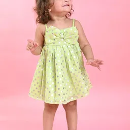 SAKA DESIGNS Polka Dot Print Georgette Fit & Flare Dress-image-62