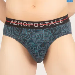 Aeropostale Pack Of 2 Printed Mid-Rise Basic Briefs A_LJABF01-BGBL/BKOC-48