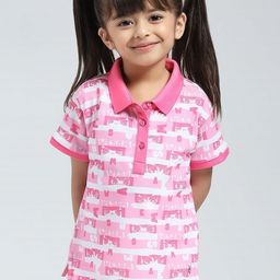 Monte Carlo Girls Printed Polo Collar Pockets T-shirt-image-97