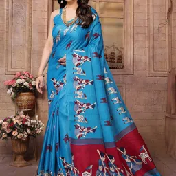 KALINI Kalamkari Printed Saree-image-59
