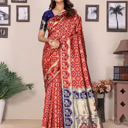 Shriyangan Ethnic Motifs Woven Design Pure Silk Kanjeevaram Saree-image-23