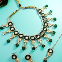 Anouk Gold-Plated Stone-Studded & Beaded Jewellery Set-picture-10