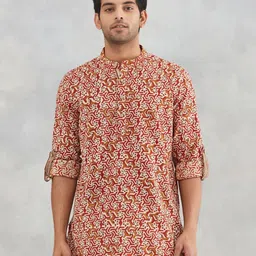 Fabindia Men Printed Thread Work Kurta-picture-15