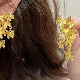 AKISON JEWELS Gold Contemporary Studs Earrings-image-31