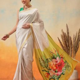 Silk Land Floral Zari Art Silk Ready to Wear Kasavu Saree-image-20