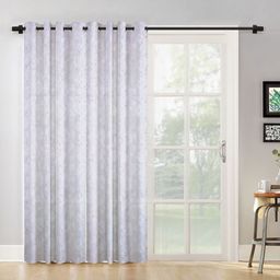 SOKNACK White & Gold-Toned Set of 2 Geometric Black Out Door Curtain-7