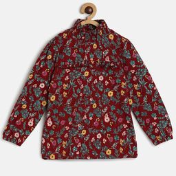 MINI KLUB Floral Print Puff Sleeve Cotton Top-image-99