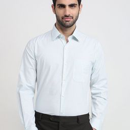 Raymond Men Comfort Regular Fit Micro Checked Spread Collar Cotton Formal Shirt-picture-6