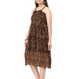 BAESD Floral Print Georgette Fit & Flare Midi Dress-90
