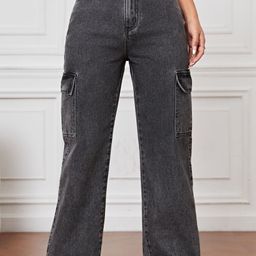 NU CLOTHS Women Jean Wide Leg High-Rise Light Fade Stretchable Jeans-image-81