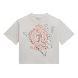 GUESS kids Girls Brand Logo Printed Extended Sleeves Boxy T-shirt-picture-14