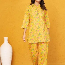 ETC Floral Printed Tunic & Trousers Co-Ord Set-image-92