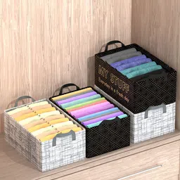 Kuber Industries Grey & Black 4 Pieces Printed Drawer Organisers-38