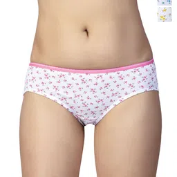 CHIC Women Pack Of 3 Floral Printed Pure Cotton Basic Briefs-image-87