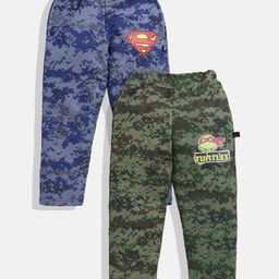 YK X Minute Mirth Boys Pack Of 2 Camouflage Superman Printed Track Pants-image-87