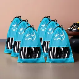 Aura Blue 6 Pieces Reusable Shoes Organisers-4