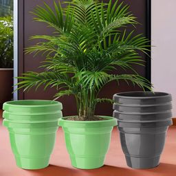 Kuber Industries 8-Pcs Black Durable Planters-19