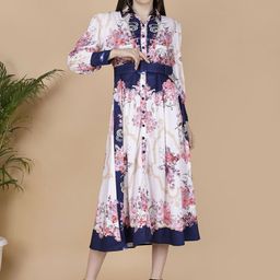 Belfry Floral A-Line Midi Dress-image-85