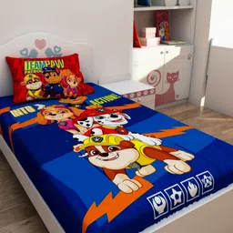 Athom Living Blue & Red Printed 180 TC Cotton Single Bedsheet Set 1.48 m x 2.23 m-image-53