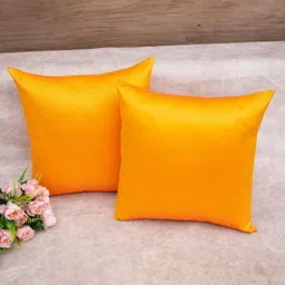 RoyalDeco Yellow Set of 2 Square Cushion Covers-3