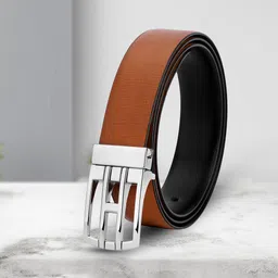 WINSOME DEAL Men Push Pin Closure Textured Formal Belt-picture-15