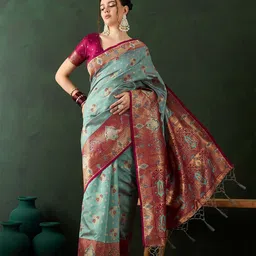 Sangria Woven Design Saree With Blouse Piece-picture-24