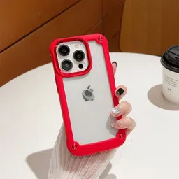 Luxury Kase Clear Armor Shockproof Acrylic Metal Button Hard iPhone 15 Pro Back Case-image-78