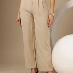FNOCKS Women Relaxed Wide Leg High-Rise Pleated Zip Trousers-picture-35