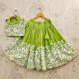 Helene Girls Embroidered Thread Work Ready to Wear Lehenga &-picture-6