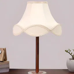 Aura Off White & Copper Toned Metal Frusturical Shaped Table Lamp-image-98