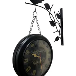Nutts Black Chain Bird Double Sided Analogue Vintage Wall Clock-image-61