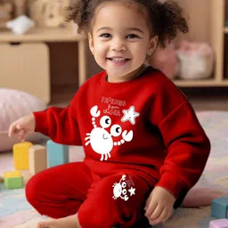 Toddylon Kids Graphic Printed Round Neck Cotton Sweatshirt With Joggers-image-79