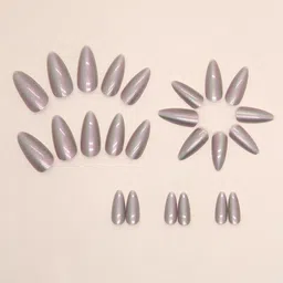 The Pink Truck Set Of 24 Reusable Artificial Nails - Coffin Monochrome-77