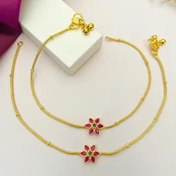 Anouk Gold-Plated Artificial Stones and Beads Anklet-image-88