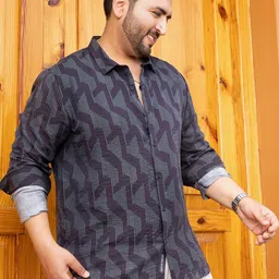 Instafab Plus Men Comfort Opaque Printed Casual Shirt-image-78