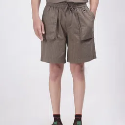 RARE RABBIT Men Striped Loose Fit Technology Shorts-image-10