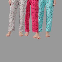 TRENDY WORLD Women Pack Of 3 Printed Cotton Lounge Pants-image-109