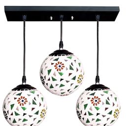 GAUVIK White & Green Printed Glass Ceiling Lamp-15