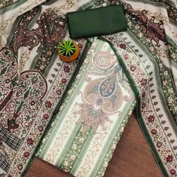 DIVASTRI Floral Printed Organza Beads & Stones Unstitched Dress Material-image-101