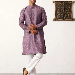 Jompers Men Embroidered Regular Mirror Work Kurta with Pyjamas-14
