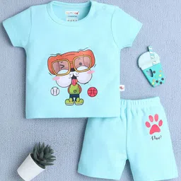 BUMZEE Boys Printed Short Sleeves Pure Cotton T-shirt With Shorts-image-89