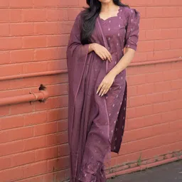 Vastara the Label Women Ethnic Motifs Printed Cotton Kurta with Trousers & Dupatta-image-31